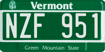 VT license plate NZF951