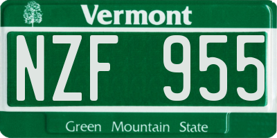 VT license plate NZF955