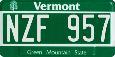 VT license plate NZF957