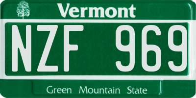 VT license plate NZF969