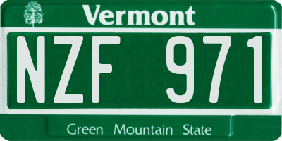 VT license plate NZF971