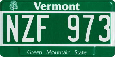 VT license plate NZF973