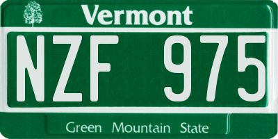VT license plate NZF975
