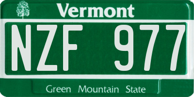 VT license plate NZF977
