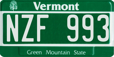 VT license plate NZF993