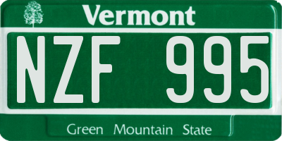 VT license plate NZF995