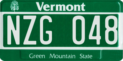 VT license plate NZG048