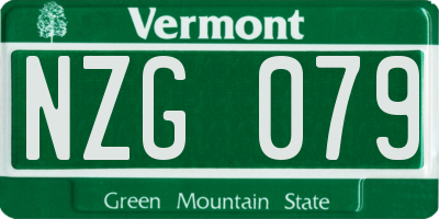 VT license plate NZG079