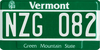 VT license plate NZG082