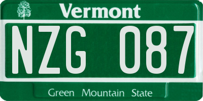 VT license plate NZG087