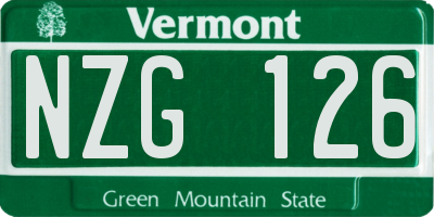 VT license plate NZG126