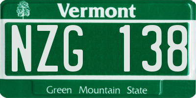 VT license plate NZG138