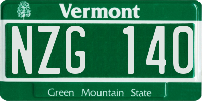 VT license plate NZG140