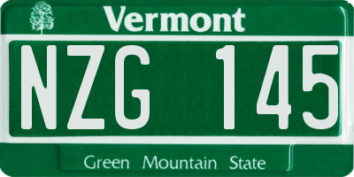VT license plate NZG145