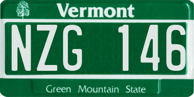 VT license plate NZG146