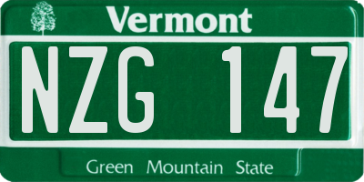 VT license plate NZG147