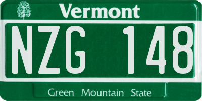 VT license plate NZG148