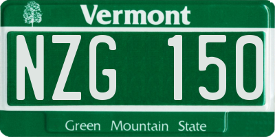VT license plate NZG150