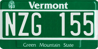 VT license plate NZG155