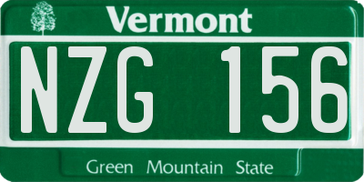 VT license plate NZG156