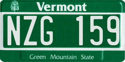 VT license plate NZG159