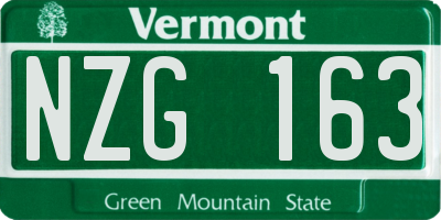 VT license plate NZG163