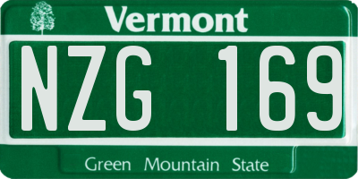 VT license plate NZG169