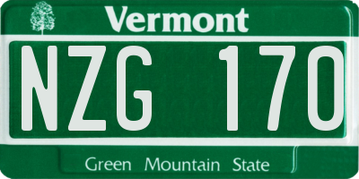 VT license plate NZG170