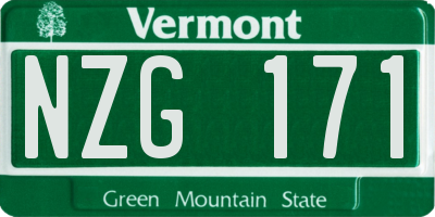 VT license plate NZG171