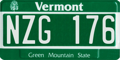 VT license plate NZG176
