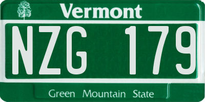 VT license plate NZG179