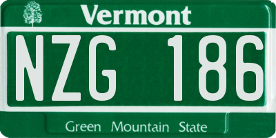 VT license plate NZG186