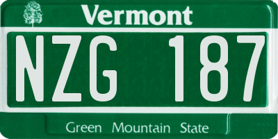 VT license plate NZG187