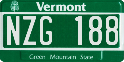 VT license plate NZG188
