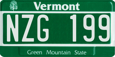 VT license plate NZG199