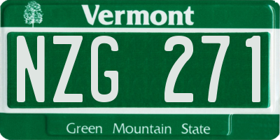 VT license plate NZG271