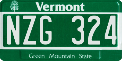VT license plate NZG324