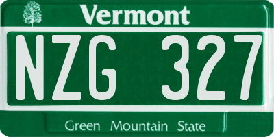 VT license plate NZG327