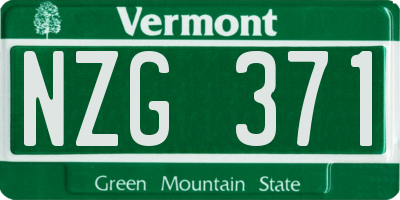 VT license plate NZG371
