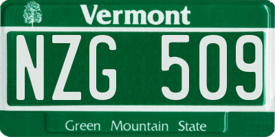 VT license plate NZG509