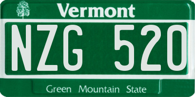 VT license plate NZG520