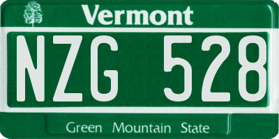 VT license plate NZG528