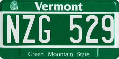 VT license plate NZG529