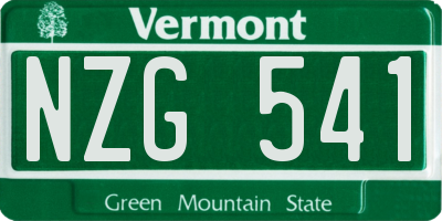 VT license plate NZG541