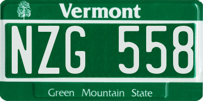 VT license plate NZG558