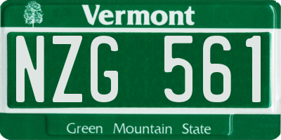 VT license plate NZG561