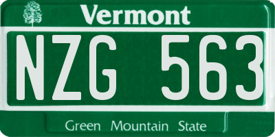 VT license plate NZG563