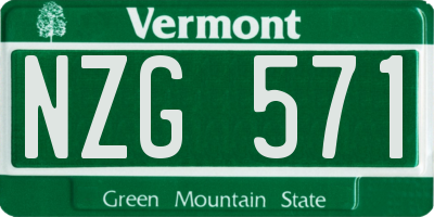 VT license plate NZG571