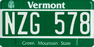 VT license plate NZG578
