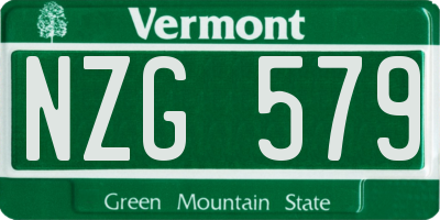 VT license plate NZG579